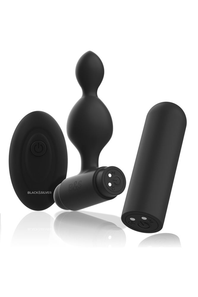 BLACK&SILVER - TELECOMANDO TELECOMANDO CON PLUG ANALE IN SILICONE PICCOLO TUCKER