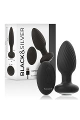 BLACK&SILVER - TELECOMANDO ROTATORE ANALE IN SILICONE CON TAPPO POZZETTI