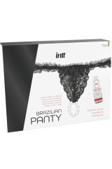 INTT RELEASES - SLIP NERO BRASILIANO CON PERLE E GEL LUBRIFICANTE 50 ML