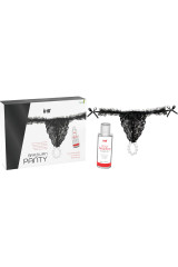 INTT RELEASES - SLIP NERO BRASILIANO CON PERLE E GEL LUBRIFICANTE 50 ML