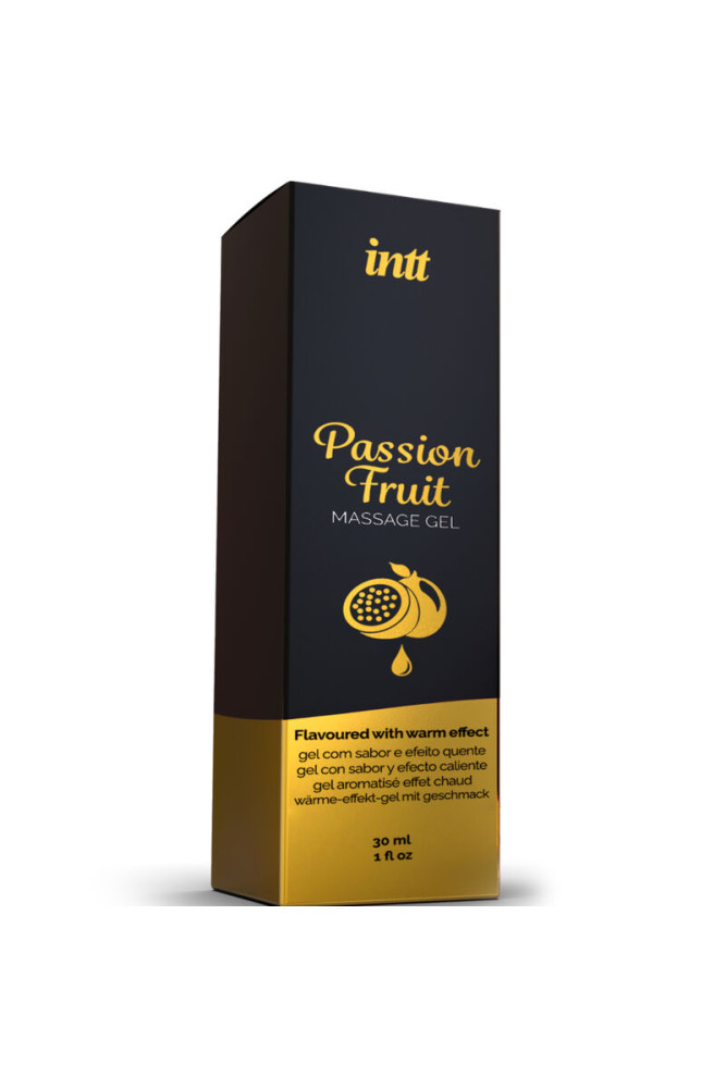 INTT MASSAGE & ORAL SEX - GEL DA MASSAGGIO AL GUSTO DI FRUTTO DELLA PASSIONE CON EFFETTO CALORE