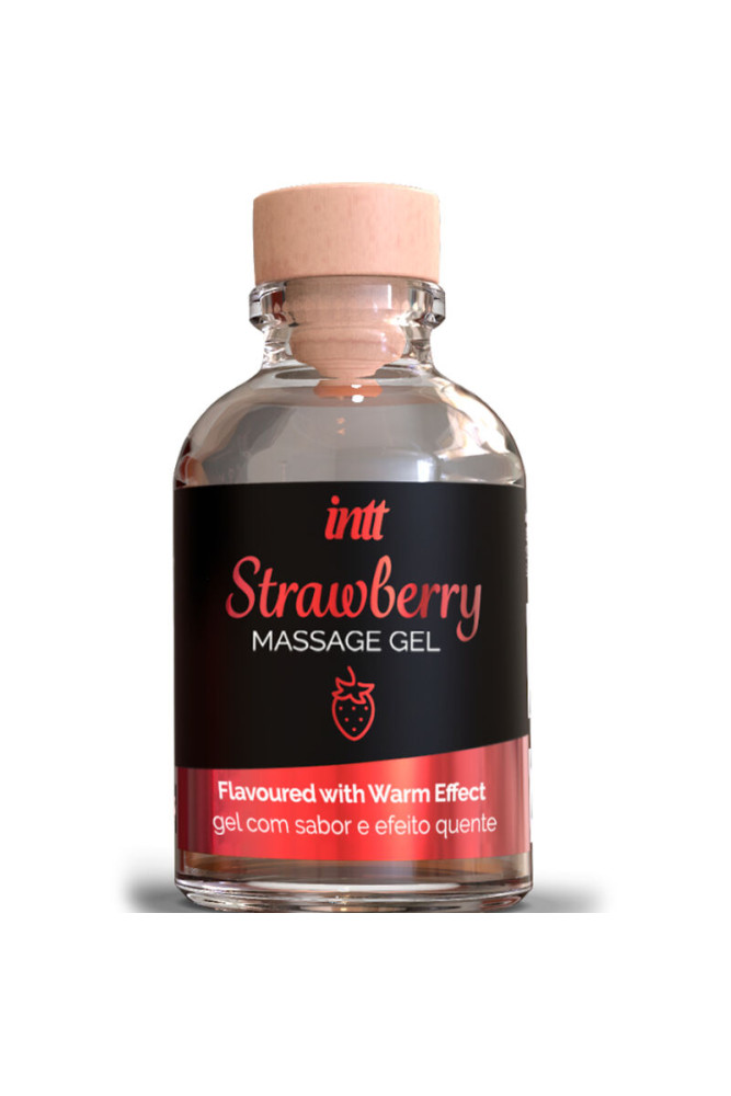 INTT MASSAGE & ORAL SEX - GEL DA MASSAGGIO AL GUSTO DI FRAGOLA EFFETTO CALDO