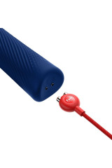 FUN FACTORY - BACCHETTA RUMBLE PESATA VIBRANTE RICARICABILE IN SILICONE VIM BLU NOTTE