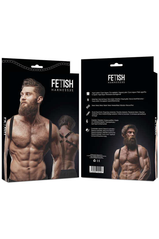 FETISH SUBMISSIVE ATTITUDE - IMBRACATURA POSTERIORE IN ECOPELLE DA UOMO