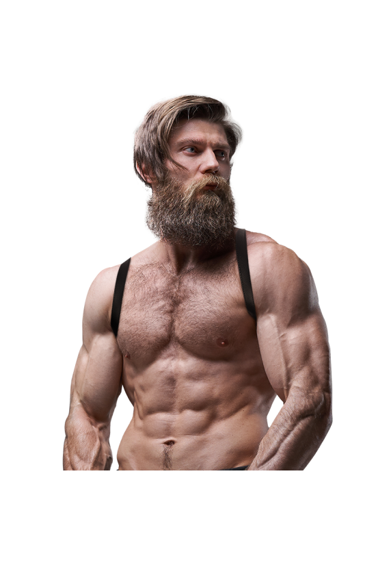 FETISH SUBMISSIVE ATTITUDE - IMBRACATURA POSTERIORE IN ECOPELLE DA UOMO