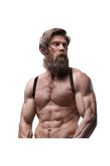 FETISH SUBMISSIVE ATTITUDE - IMBRACATURA POSTERIORE IN ECOPELLE DA UOMO