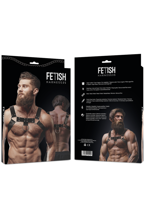 FETISH SUBMISSIVE ATTITUDE - IMBRACATURA PER IL PETTO IN ECOPELLE DA UOMO