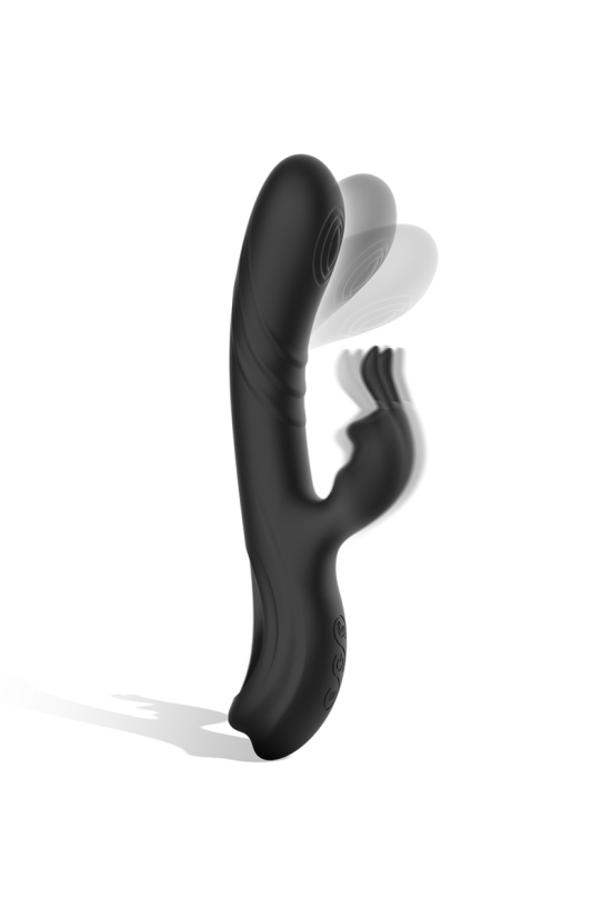 BLACK&SILVER - STIMOLATORE CONIGLIO IN SILICONE RICARICABILE JAMIE NERO