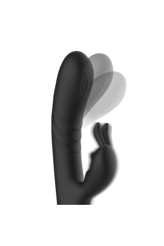 BLACK&SILVER - STIMOLATORE CONIGLIO IN SILICONE RICARICABILE JAMIE NERO