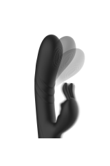 BLACK&SILVER - STIMOLATORE CONIGLIO IN SILICONE RICARICABILE JAMIE NERO