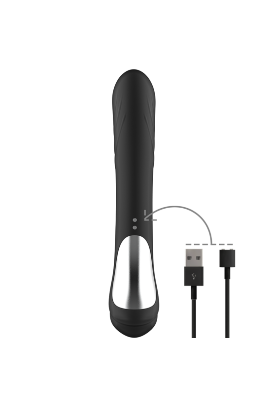 BLACK&SILVER - STIMOLATORE CONIGLIO IN SILICONE RICARICABILE JAMIE NERO