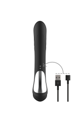 BLACK&SILVER - STIMOLATORE CONIGLIO IN SILICONE RICARICABILE JAMIE NERO