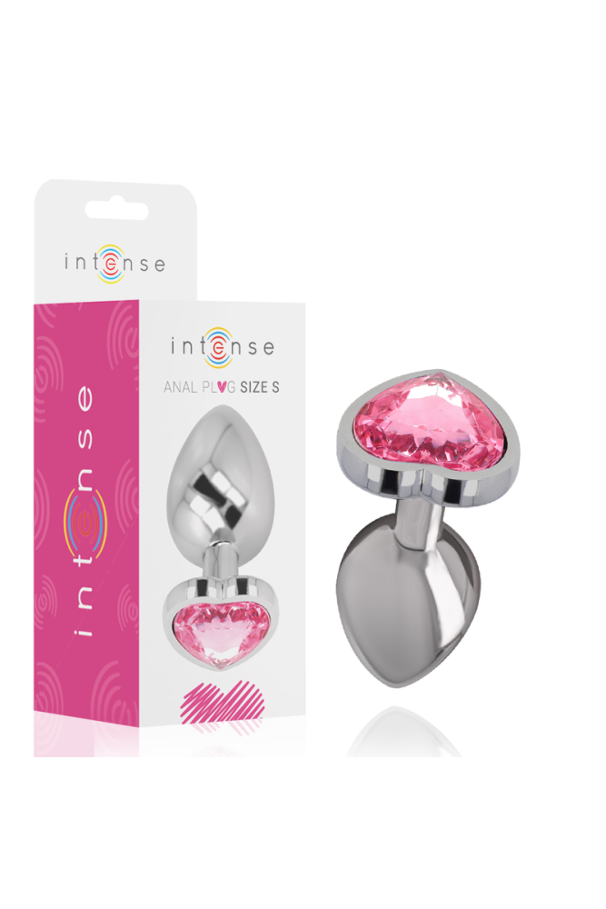 INTENSE - PLUG ANALE IN METALLO ALLUMINIO CUORE ROSA TAGLIA S