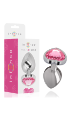 INTENSE - PLUG ANALE IN METALLO ALLUMINIO CUORE ROSA TAGLIA S