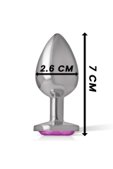 INTENSE - PLUG ANALE IN METALLO ALLUMINIO CUORE ROSA TAGLIA S