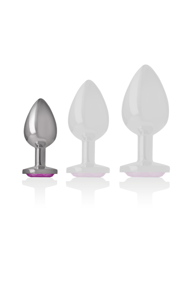 INTENSE - PLUG ANALE IN METALLO ALLUMINIO CUORE ROSA TAGLIA S