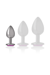 INTENSE - PLUG ANALE IN METALLO ALLUMINIO CUORE ROSA TAGLIA S