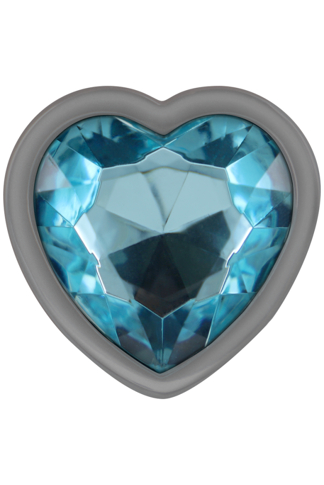 INTENSE - PLUG ANALE IN METALLO ALLUMINIO CUORE BLU TAGLIA S