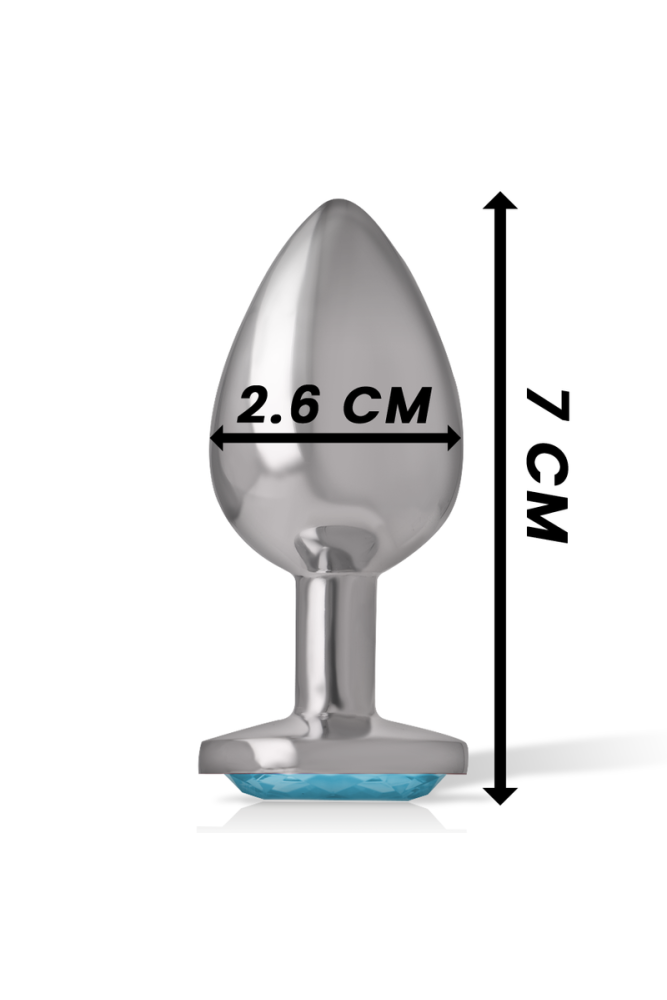 INTENSE - PLUG ANALE IN METALLO ALLUMINIO CUORE BLU TAGLIA S