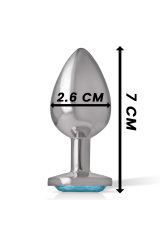 INTENSE - PLUG ANALE IN METALLO ALLUMINIO CUORE BLU TAGLIA S