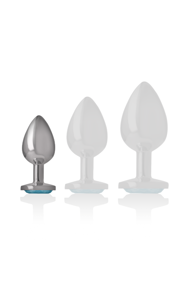 INTENSE - PLUG ANALE IN METALLO ALLUMINIO CUORE BLU TAGLIA S