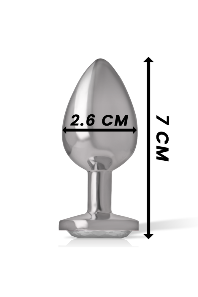 INTENSE - PLUG ANALE IN METALLO ALLUMINIO CON CUORE BIANCO TAGLIA S