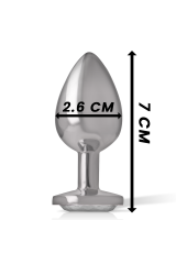 INTENSE - PLUG ANALE IN METALLO ALLUMINIO CON CUORE BIANCO TAGLIA S