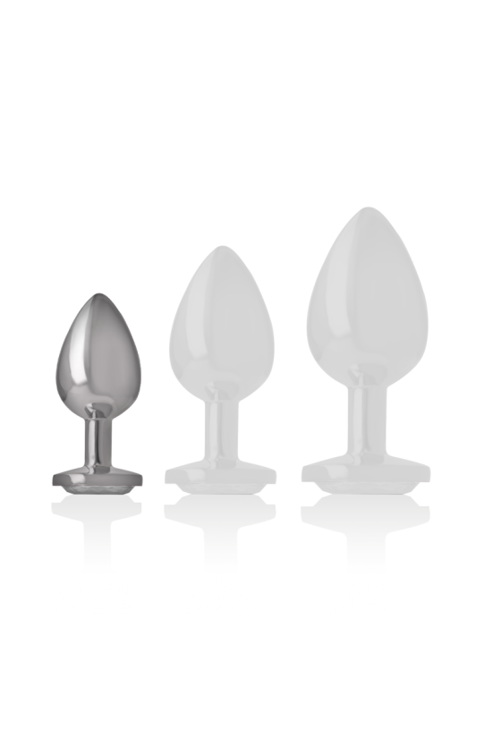 INTENSE - PLUG ANALE IN METALLO ALLUMINIO CON CUORE BIANCO TAGLIA S