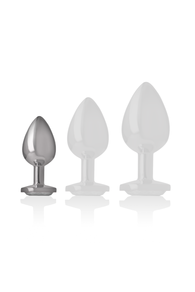 INTENSE - PLUG ANALE IN METALLO ALLUMINIO CON CUORE BIANCO TAGLIA S