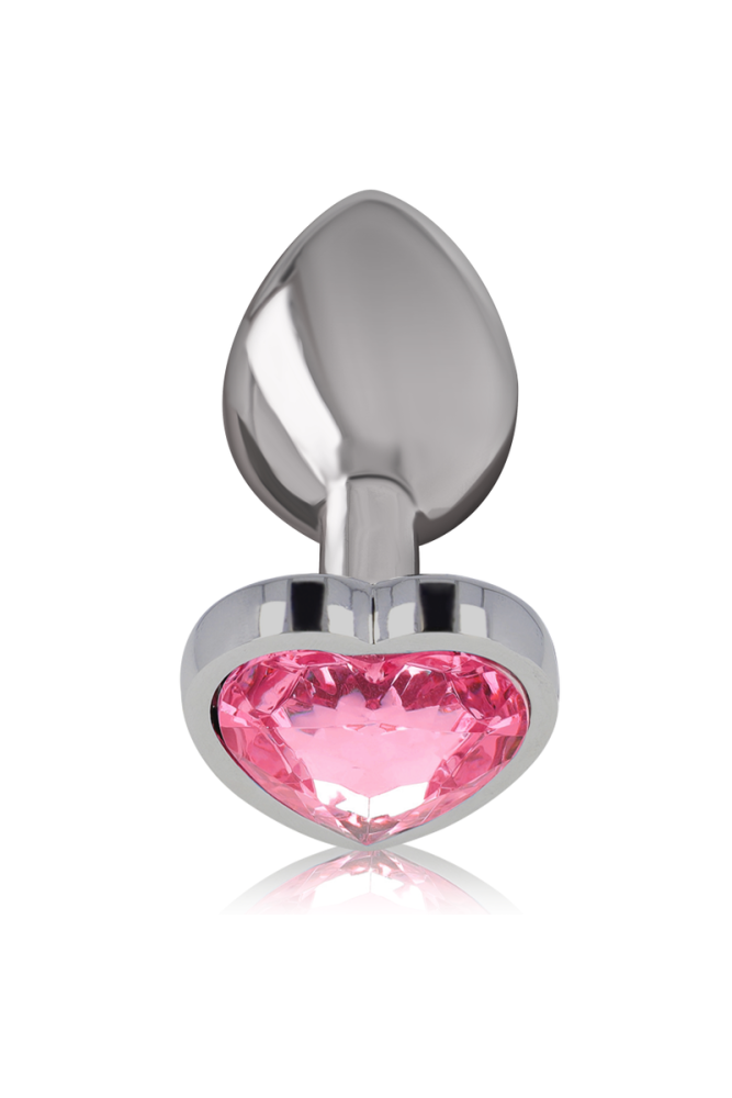 INTENSE - PLUG ANALE IN METALLO ALLUMINIO CUORE ROSA TAGLIA M