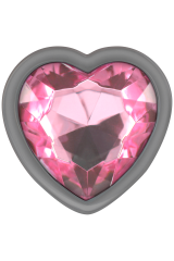 INTENSE - PLUG ANALE IN METALLO ALLUMINIO CUORE ROSA TAGLIA M