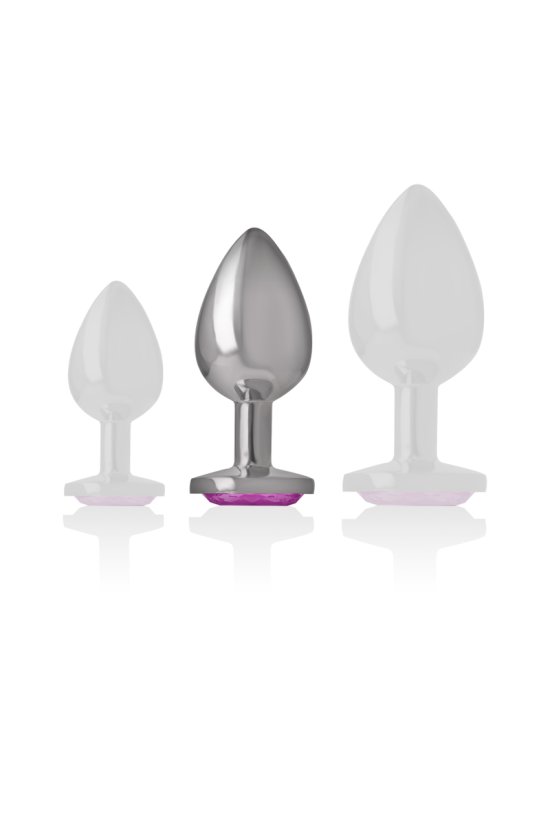 INTENSE - PLUG ANALE IN METALLO ALLUMINIO CUORE ROSA TAGLIA M