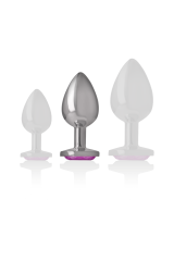 INTENSE - PLUG ANALE IN METALLO ALLUMINIO CUORE ROSA TAGLIA M