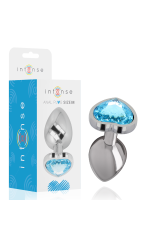 INTENSE - PLUG ANALE IN METALLO ALLUMINIO CUORE BLU TAGLIA M