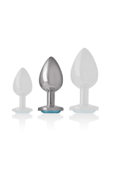 INTENSE - PLUG ANALE IN METALLO ALLUMINIO CUORE BLU TAGLIA M