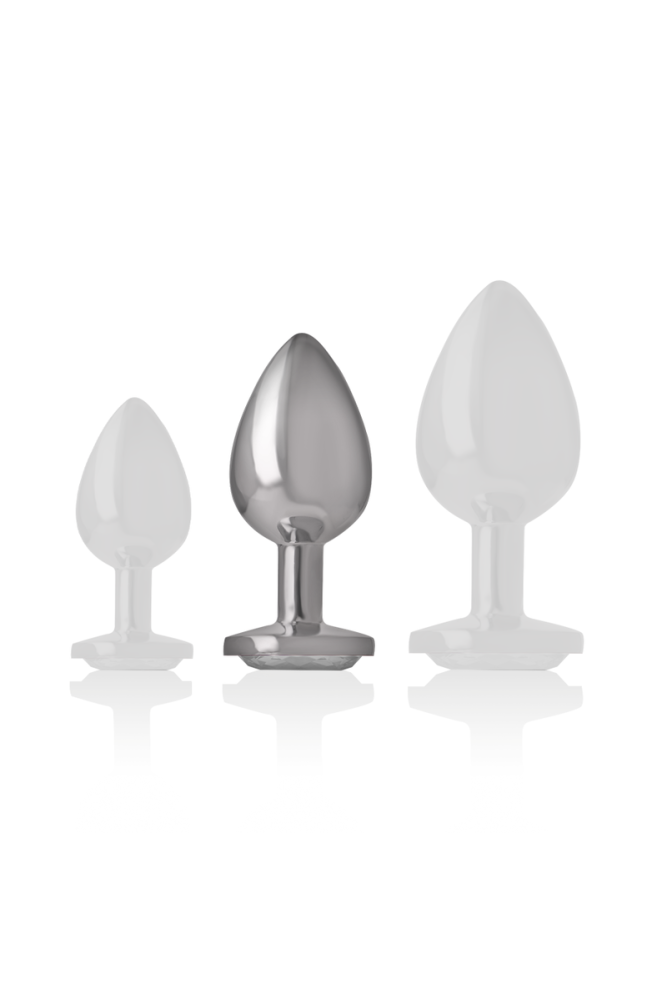 INTENSE - PLUG ANALE IN METALLO ALLUMINIO CUORE BIANCO TAGLIA M