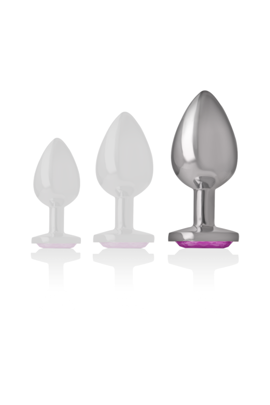 INTENSE - PLUG ANALE IN METALLO ALLUMINIO CUORE ROSA TAGLIA L