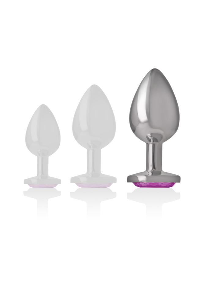 INTENSE - PLUG ANALE IN METALLO ALLUMINIO CUORE ROSA TAGLIA L