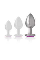 INTENSE - PLUG ANALE IN METALLO ALLUMINIO CUORE ROSA TAGLIA L