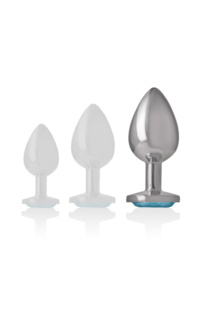 INTENSE - PLUG ANALE IN METALLO ALLUMINIO CUORE BLU TAGLIA L