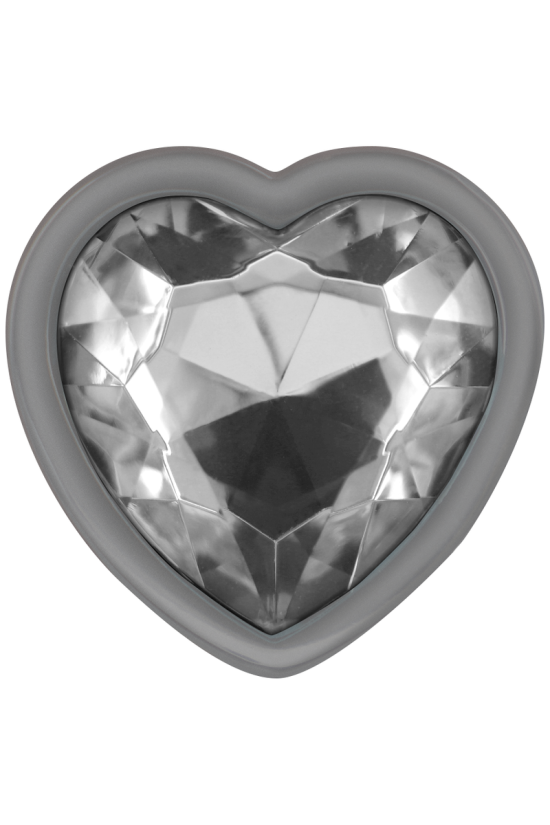 INTENSE - PLUG ANALE METALLO ALLUMINIO BIANCO CUORE TAGLIA L