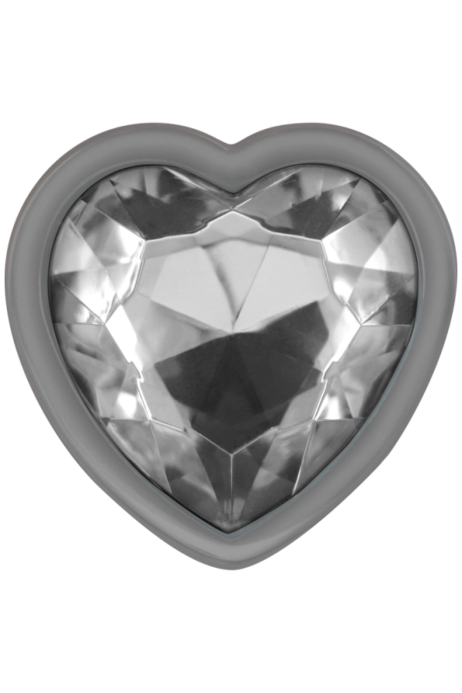 INTENSE - PLUG ANALE METALLO ALLUMINIO BIANCO CUORE TAGLIA L