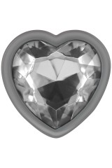 INTENSE - PLUG ANALE METALLO ALLUMINIO BIANCO CUORE TAGLIA L