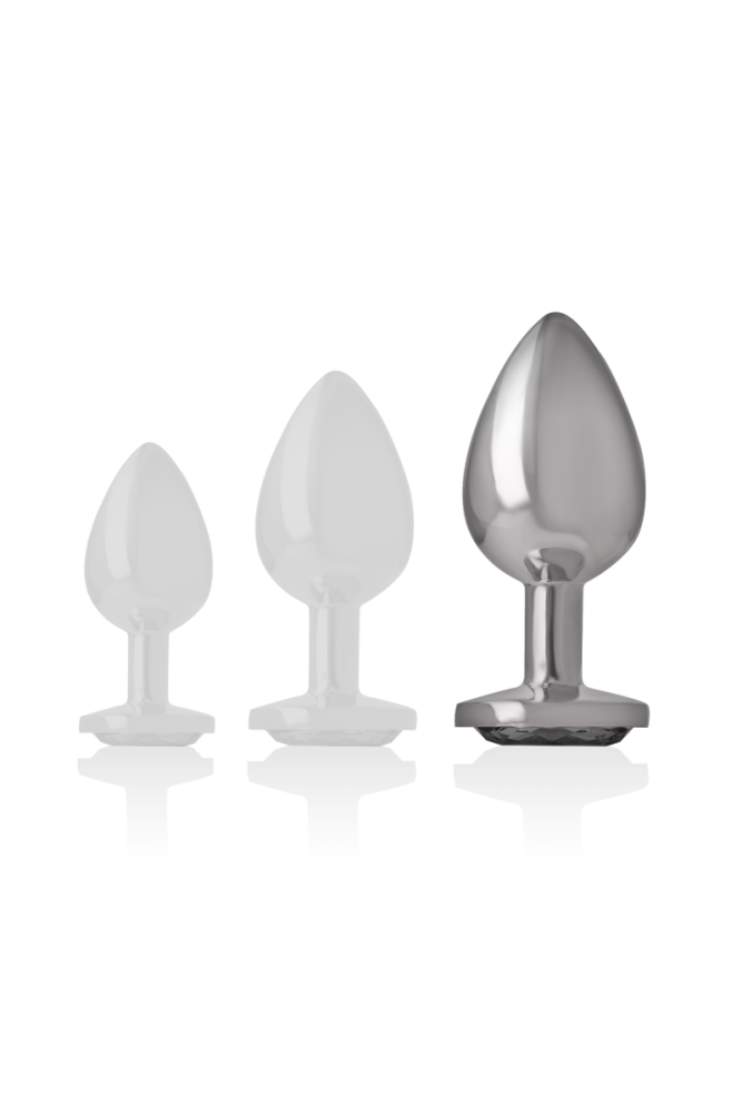 INTENSE - PLUG ANALE METALLO ALLUMINIO BIANCO CUORE TAGLIA L