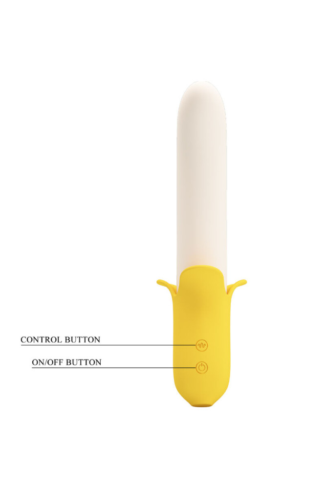 PRETTY LOVE - BANANA GEEK SUPER POWER 7 VIBRAZIONI SU E GIÙ SILICONE NERO