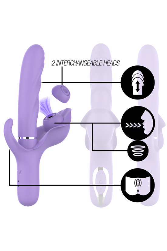 INTENSE - BILLIE VIBRATORE MULTIFUNZIONALE RICARICABILE A SUCCHIO CON PULSANTE VIOLA