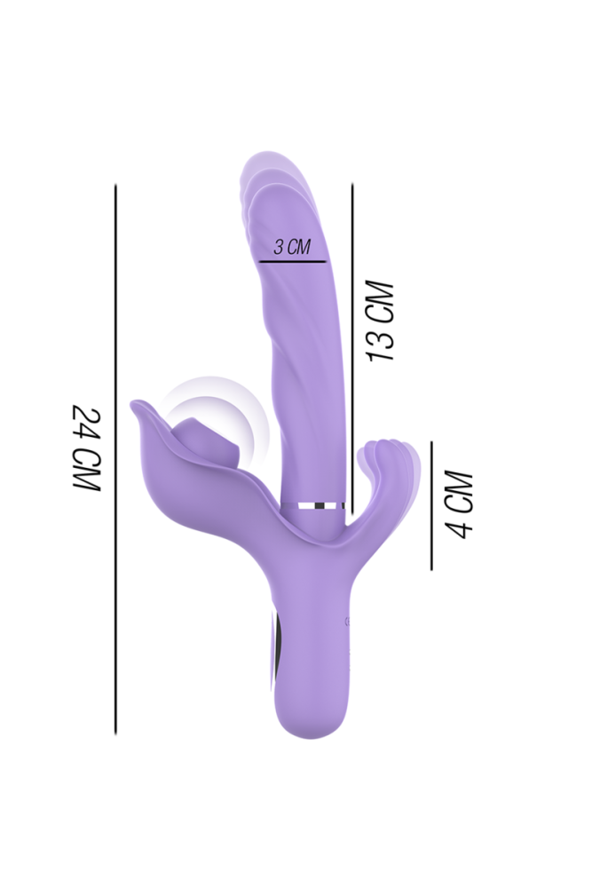 INTENSE - BILLIE VIBRATORE MULTIFUNZIONALE RICARICABILE A SUCCHIO CON PULSANTE VIOLA