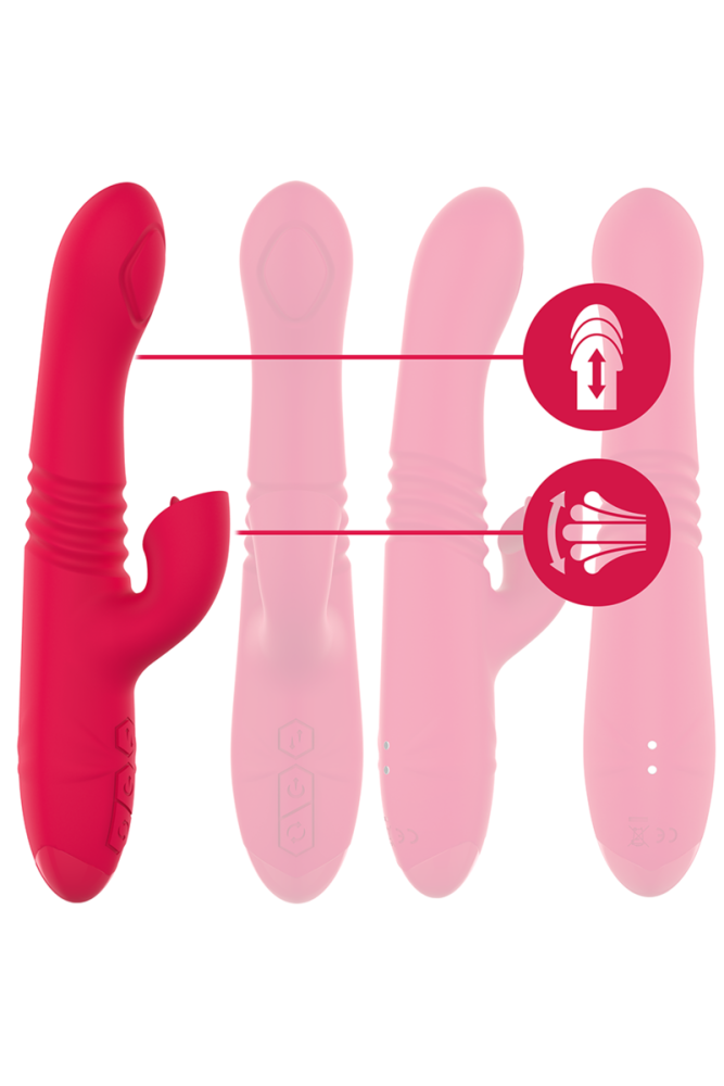 INTENSE - VIBRATORE MULTIFUNZIONE RICARICABILE UP & DOWN DUA CON LINGUA ROSSA