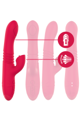 INTENSE - VIBRATORE MULTIFUNZIONE RICARICABILE UP & DOWN DUA CON LINGUA ROSSA