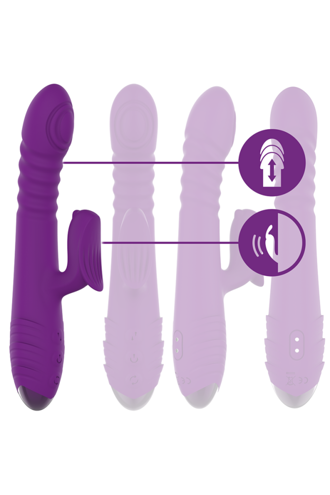 INTENSE - VIBRATORE MULTIFUNZIONE RICARICABILE IGGY UP & DOWN CON STIMOLATORE CLITORALE VIOLA